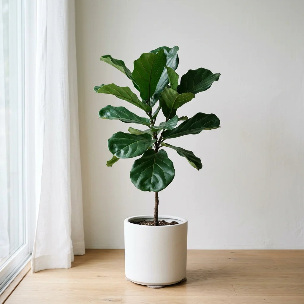 AI generated photo of a fiddle leaf fig in a minimalist interior