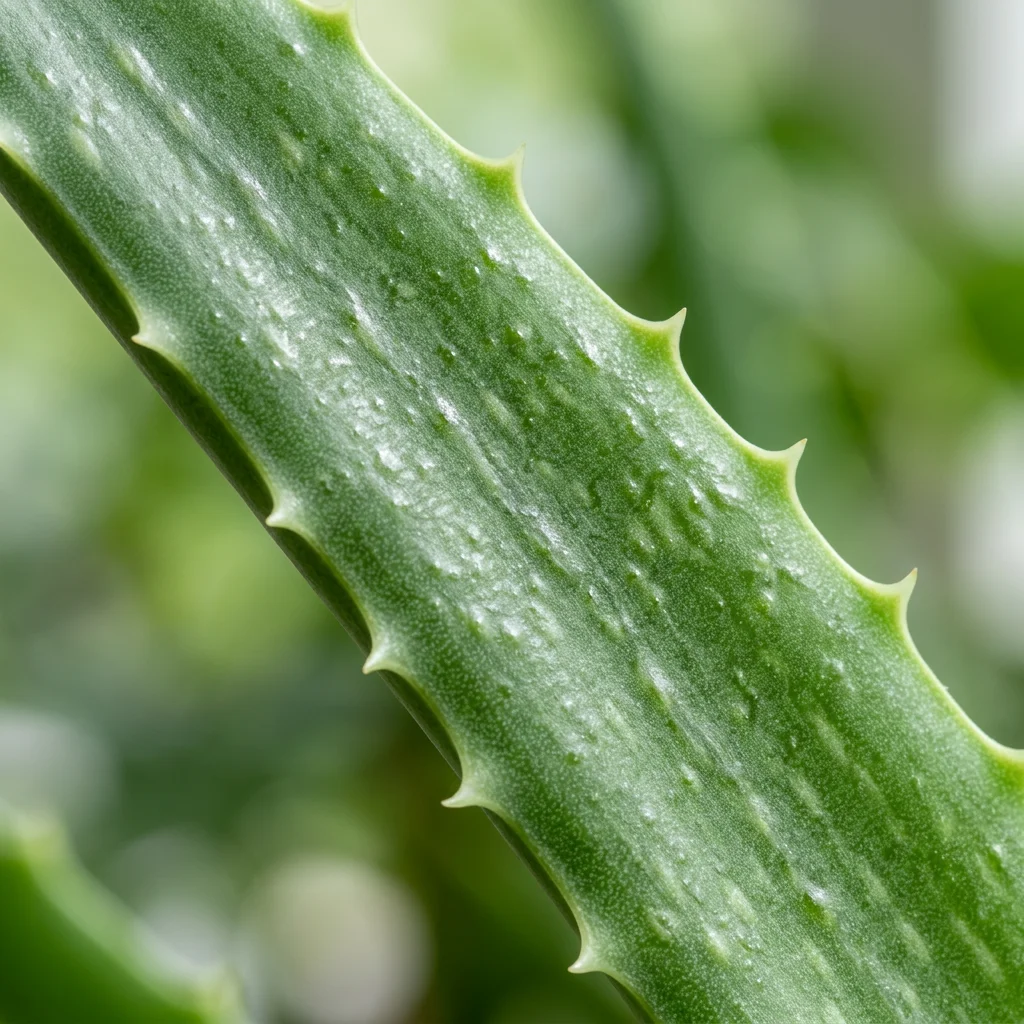 AI generated photo of an aloe vera leaf with sharp texture